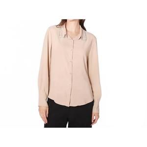 NEW ASTRID patsy blouse with bling collar in oatmeal